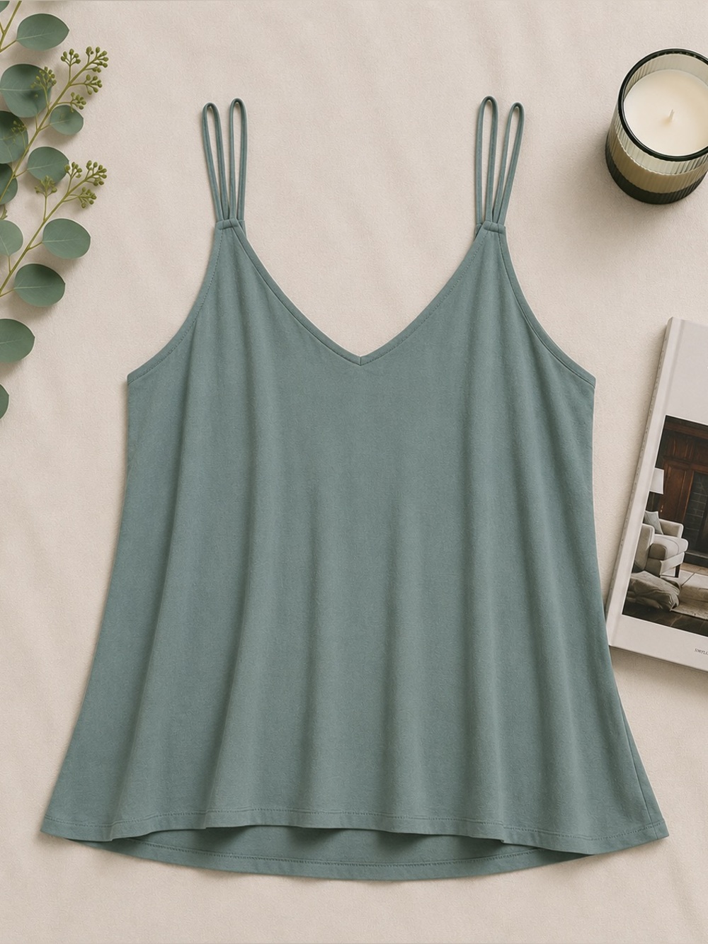 NWT Zenana Double Strap Tank Top | Sizes S, M | Ash Jade